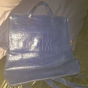 Winkiss blue  snake skin back pack purse